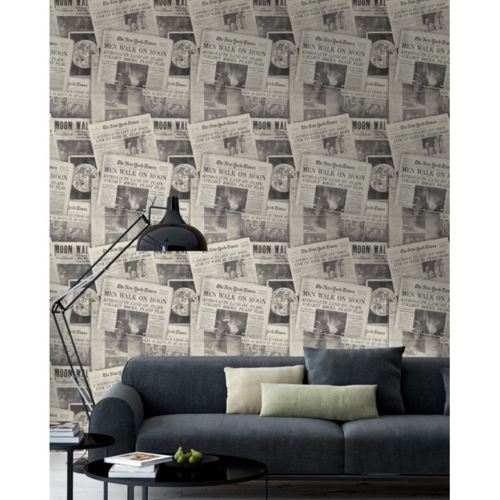 Papel pintado periódicos antiguos estilo vintage - Space News 127830