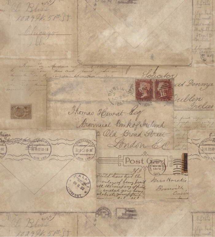 Papel pintado sobres de cartas manuscritas estilo vintage - Thomas Letter 127831