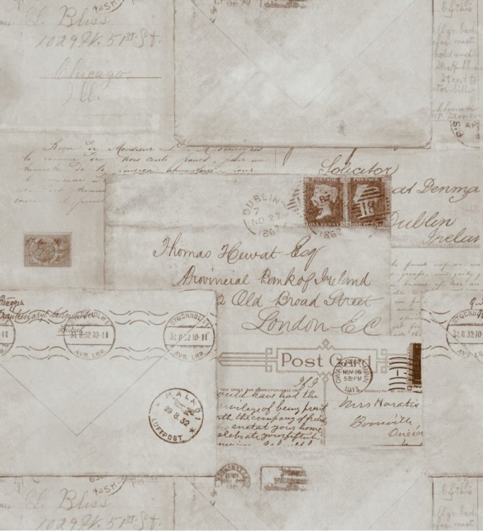 Papel pintado sobres de cartas manuscritas estilo vintage - Thomas Letter 127832