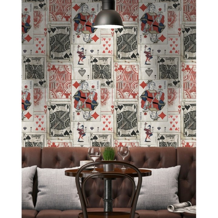 Papel pintado baraja de poker antigua estilo vintage - Poker Queen 127833