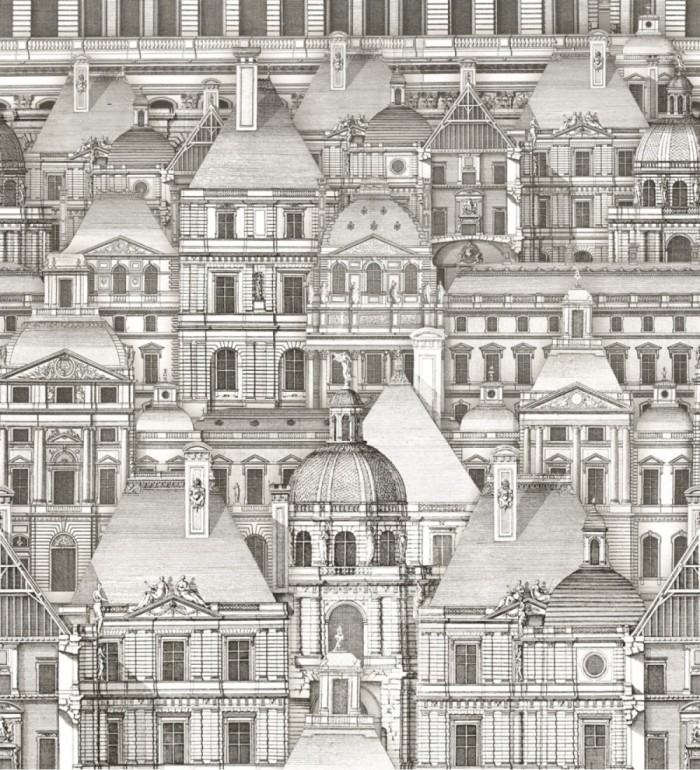 Papel pintado edificios de ciudad histórica tonos grises - No Horizon 127834