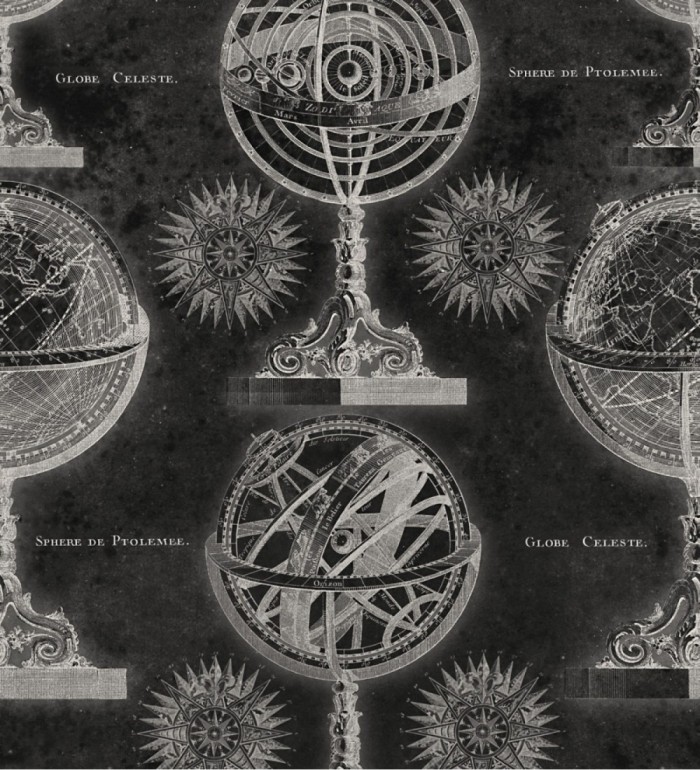 Papel pintado globos terráqueos antiguos estilo vintage - Sferus 127844