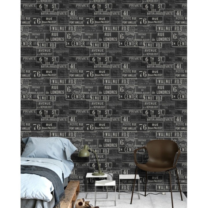 Papel pintado placas de calles de Londres y París vintage - London Calling 127851