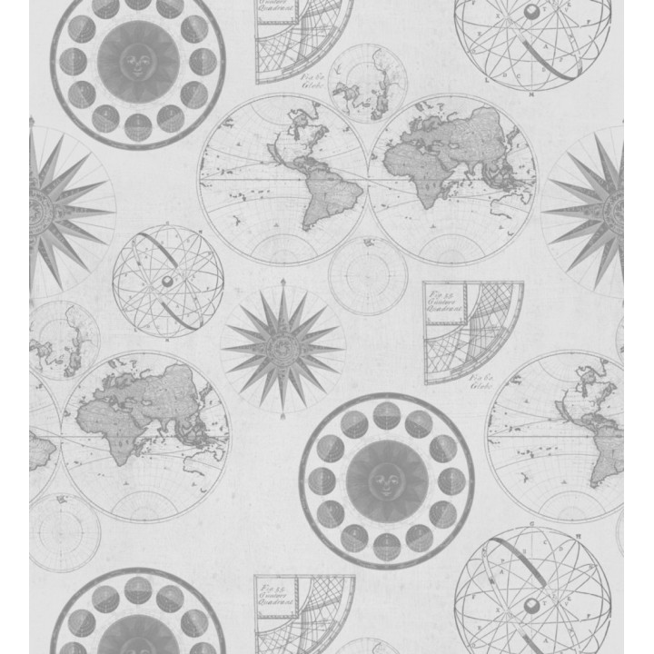 Papel pintado planos vintage de globos terráqueos - Global Choice 127852