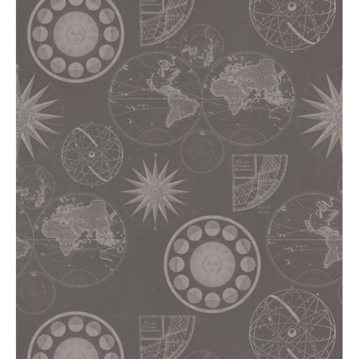 Papel pintado planos vintage de globos terráqueos - Global Choice 127853