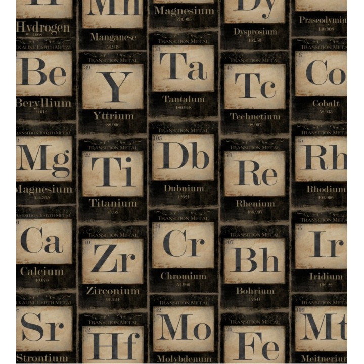 Papel pintado tabla periódica estilo vintage - Chemical Feeling 127854