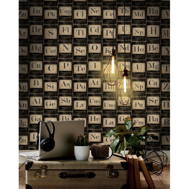 Papel pintado tabla periódica estilo vintage - Chemical Feeling 127854