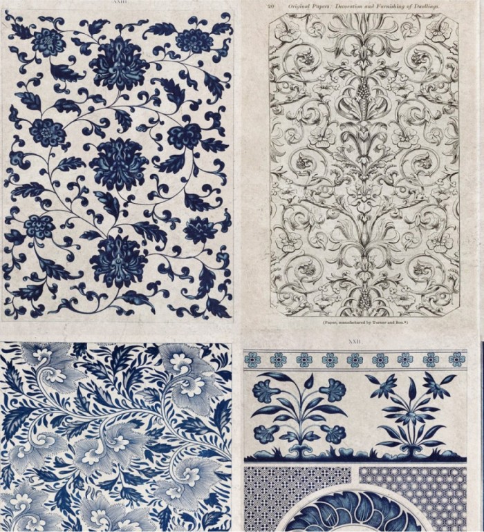 Papel pintado azulejo floral estilo mediterráneo - Cirella Mosaic 127865