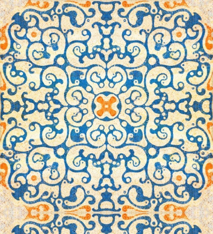 Papel pintado azulejos hidráulicos estilo mediterráneo - Tigla Hall 127867