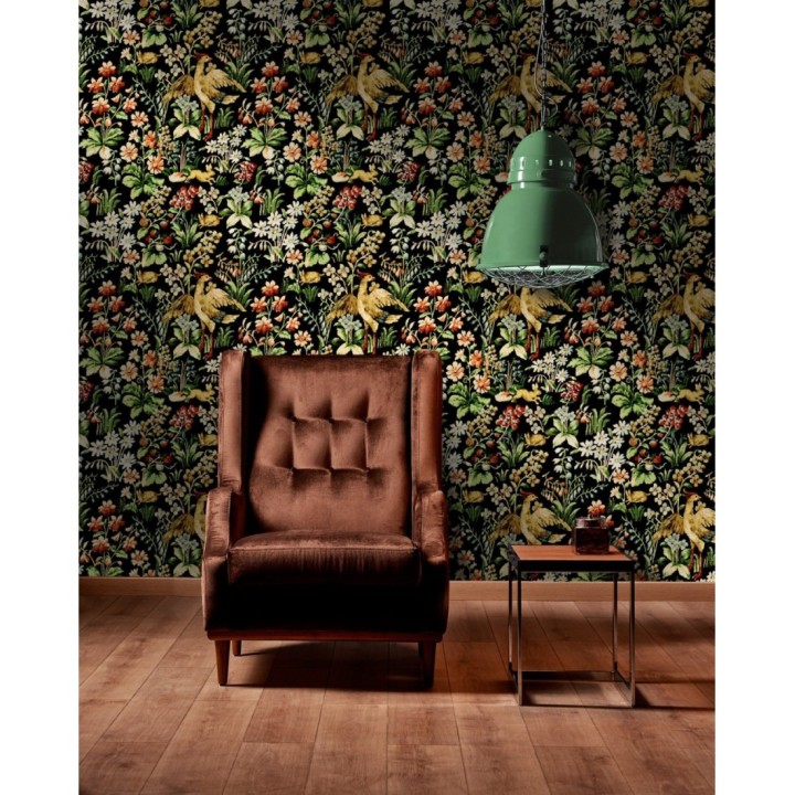 Papel pintado aves y naturaleza estilo clásico - Petra Bloom 127870