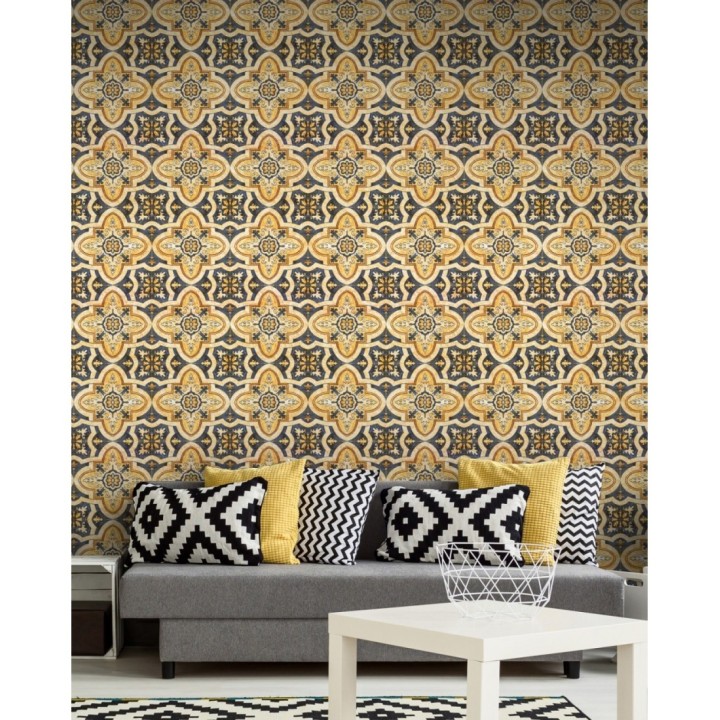 Papel pintado azulejos estilo oriental - Bai Tigla 127872