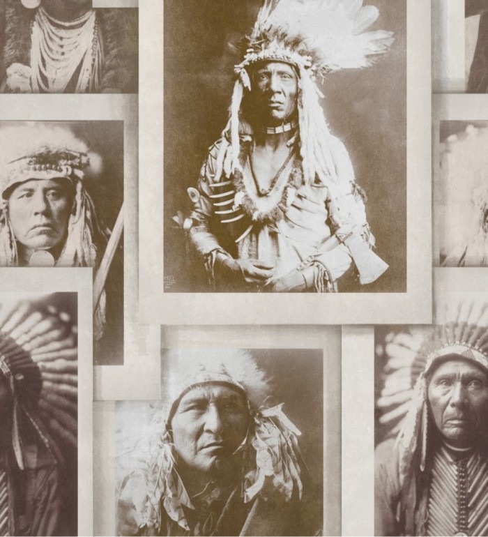 Papel pintado retrato de indios americanos estilo vintage - American Takoda 127884