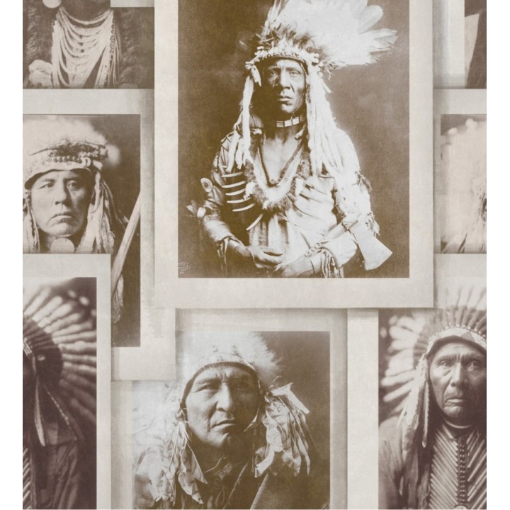 Papel pintado retrato de indios americanos estilo vintage - American Takoda 127884