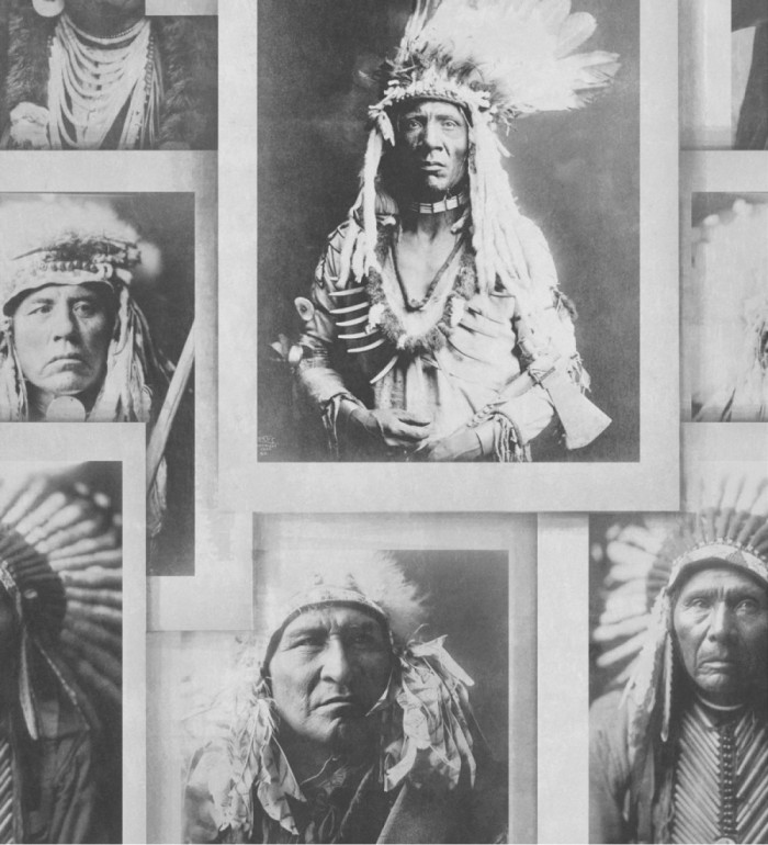 Papel pintado retrato de indios americanos estilo vintage - American Takoda 127885