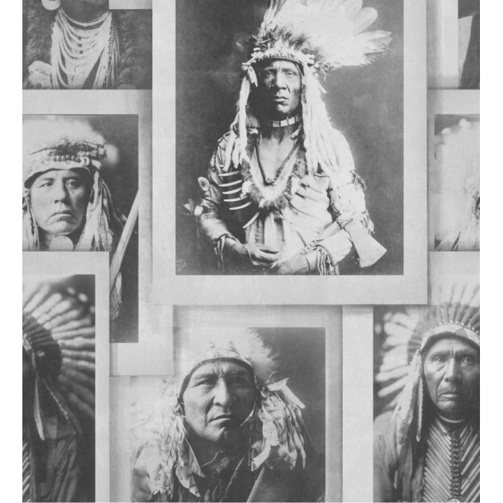 Papel pintado retrato de indios americanos estilo vintage - American Takoda 127885