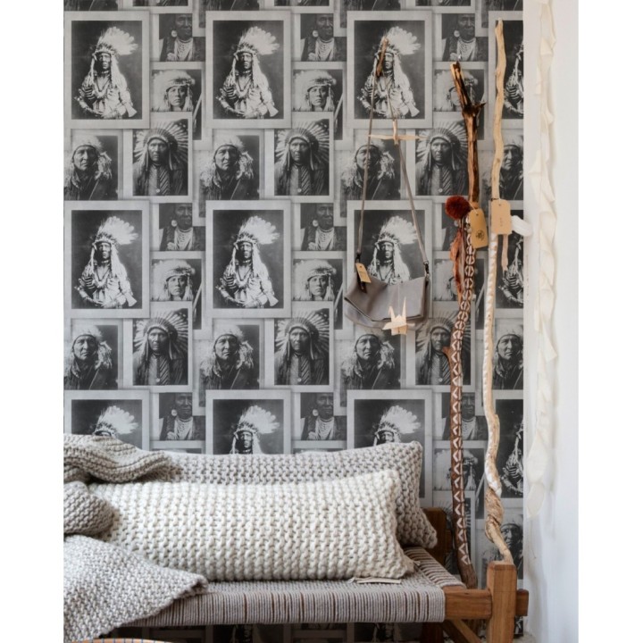 Papel pintado retrato de indios americanos estilo vintage - American Takoda 127885