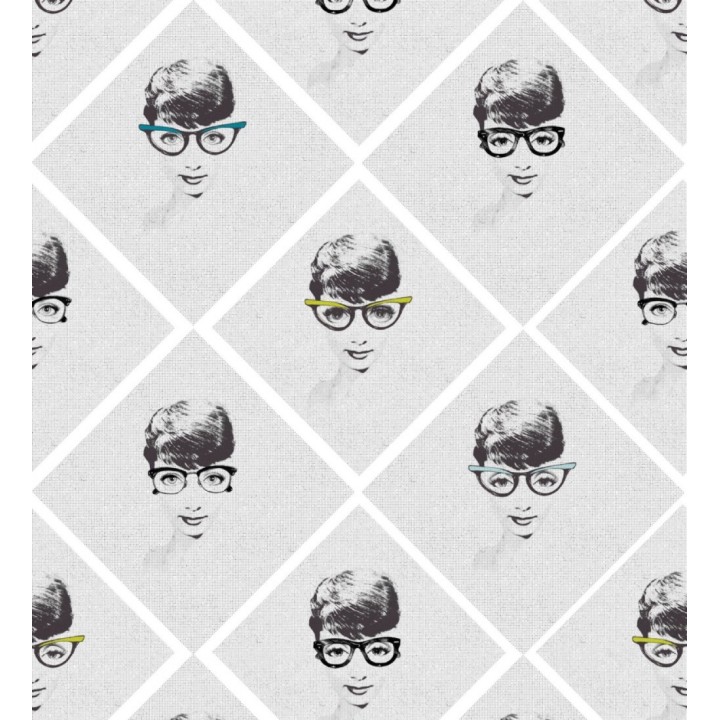 Papel pintado Audrey Herburg con gafas estilo pop - Smart Audrey 127892
