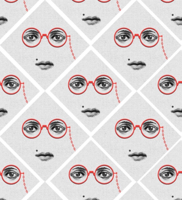 Papel pintado retrato pop chica con gafas rojas - Pop Glasses 127893