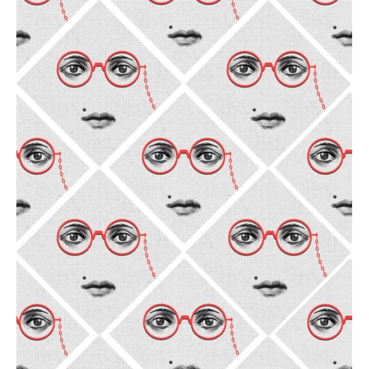 Papel pintado retrato pop chica con gafas rojas - Pop Glasses 127893