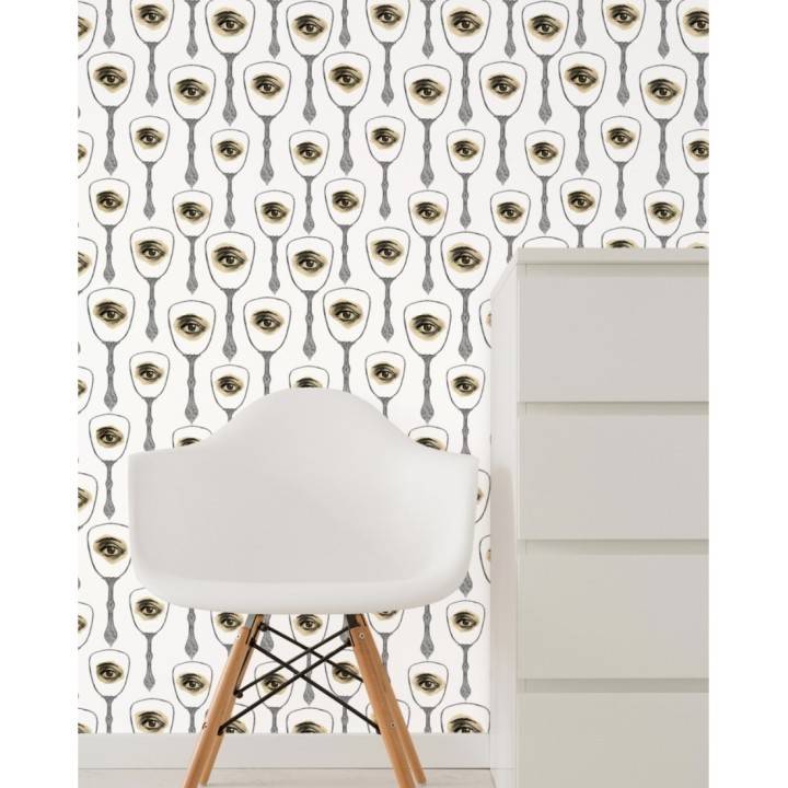 Papel pintado reflejo de ojos en espejo - Reflecting Mirror 127895