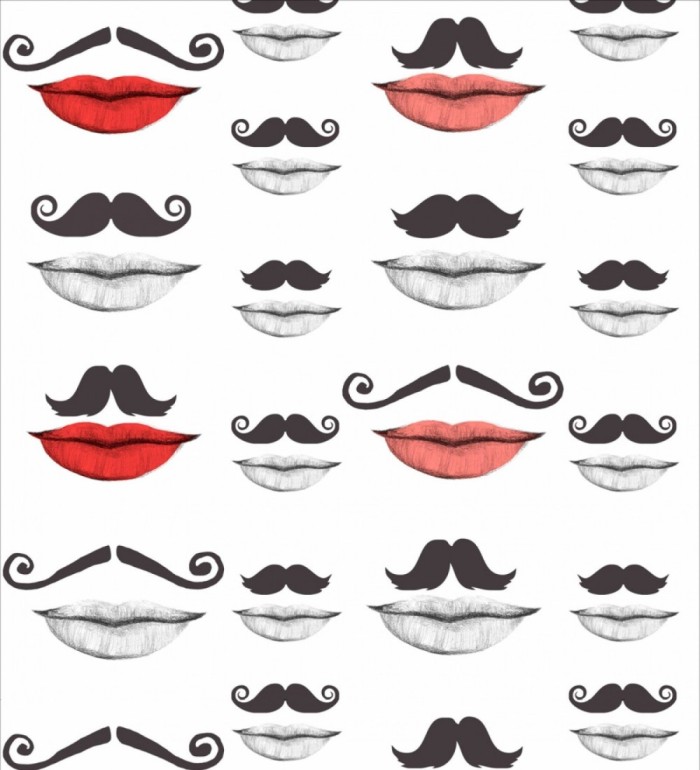 Papel pintado labios y bigotes - Him Or Hers 127897