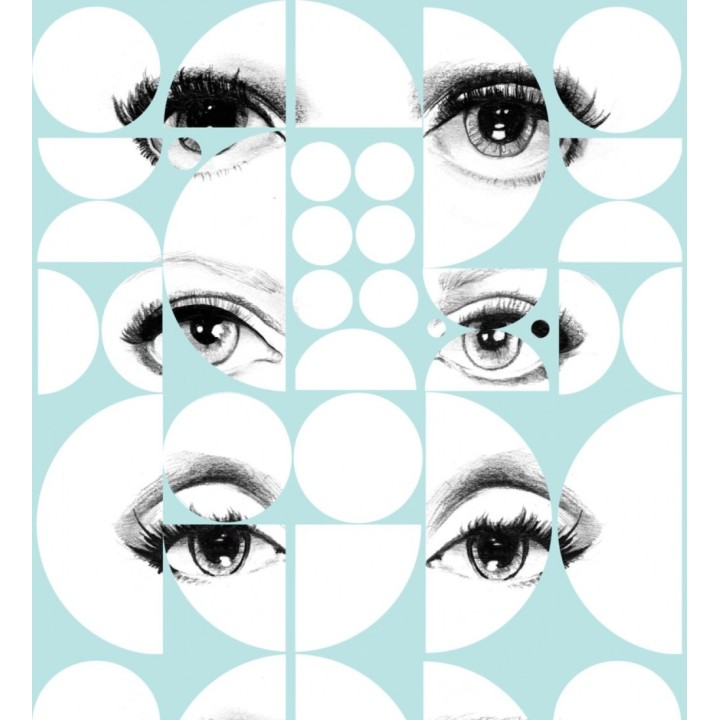 Papel pintado miradas en círculos estilo pop - Bardot Look 127899