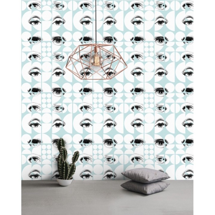 Papel pintado miradas en círculos estilo pop - Bardot Look 127899