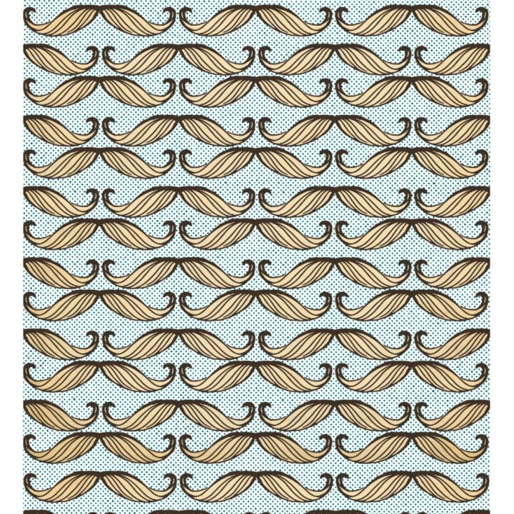 Papel pintado bigotes antiguos fondo celeste - Moustache Hall 127901