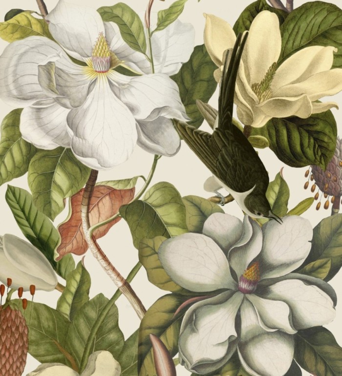 Papel pintado pájaros y flores grandes - Michaela Blossom 127926