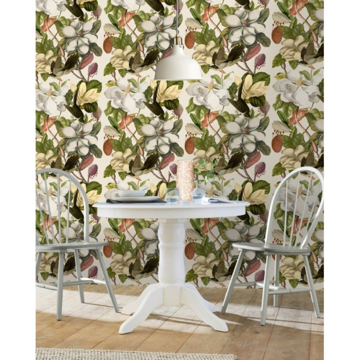 Papel pintado pájaros y flores grandes - Michaela Blossom 127926