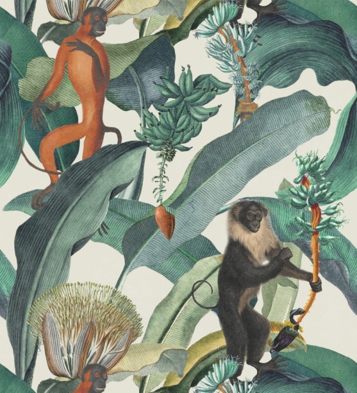 Papel pintado monos en la vegetación estilo tropical - West Monkeys 127929