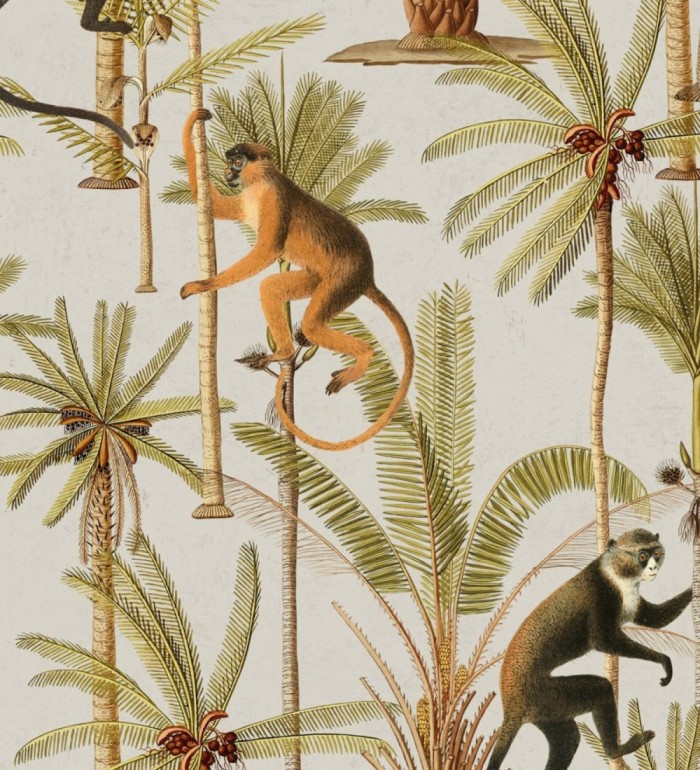 Papel pintado monos saltando en lianas - Monkey Padure 127932