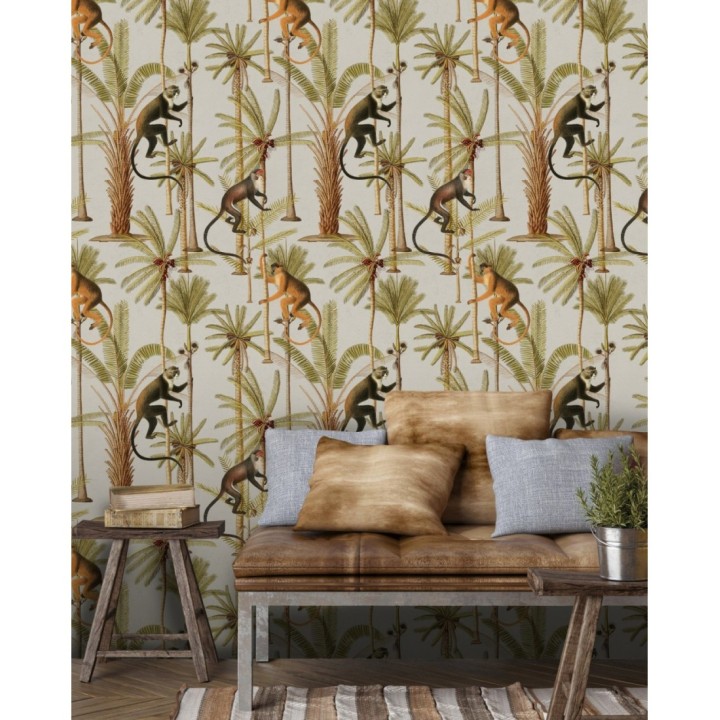 Papel pintado monos saltando en lianas - Monkey Padure 127932