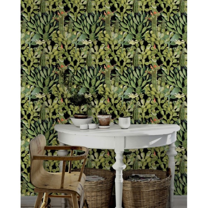 Papel pintado cactus fondo oscuro - Spike Bloom 127936