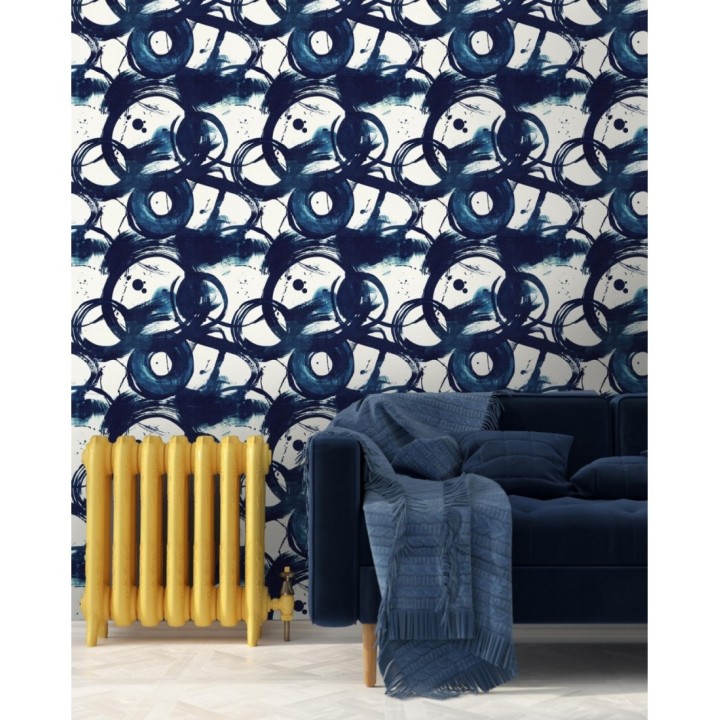 Papel pintado círculos abstractos azules - Klein Sky 127954