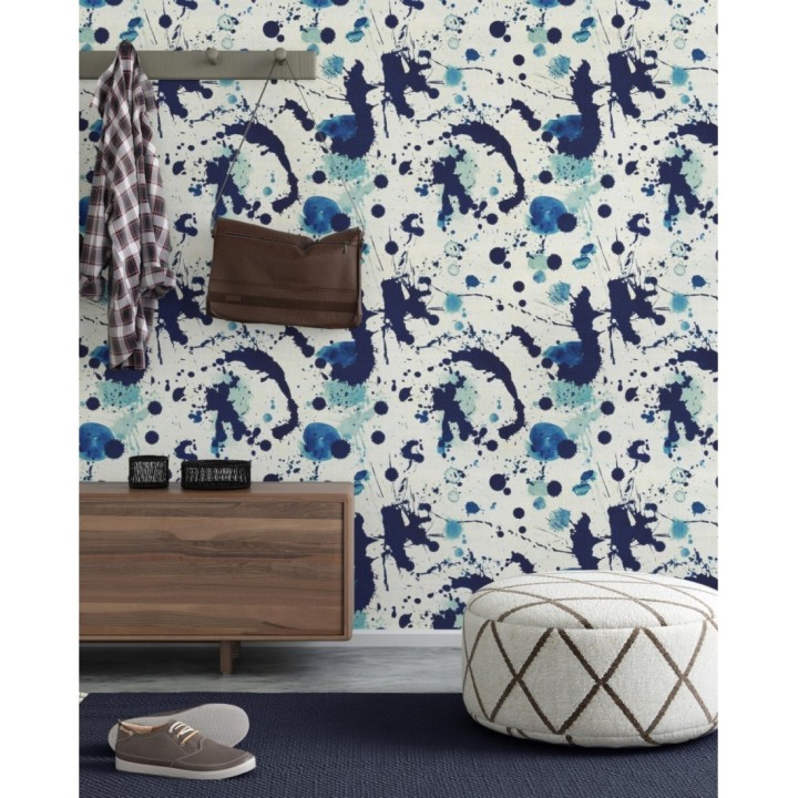 Papel pintado manchas abstractas azules - Blue Killer 127955