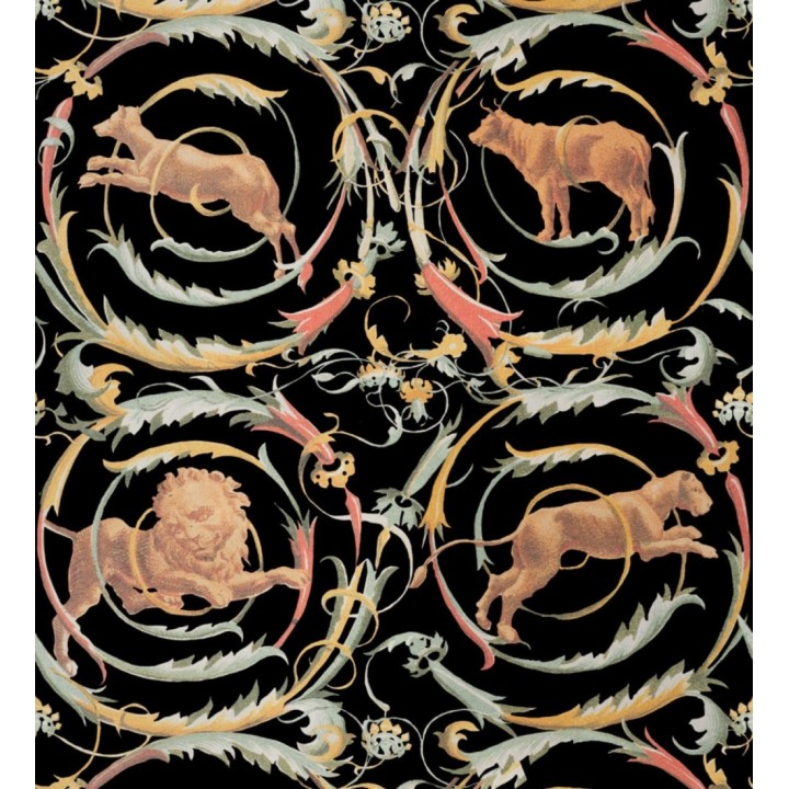 Papel pintado animales mitológicos entre volutas de flores - Leu Vieti 127968