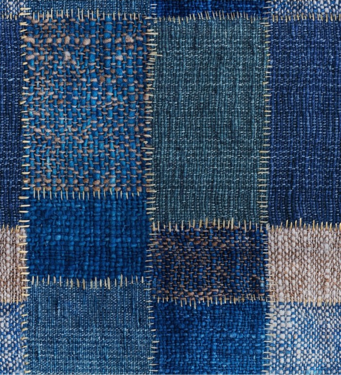 Papel pintado patchwork tonos azules - Blugi 127977