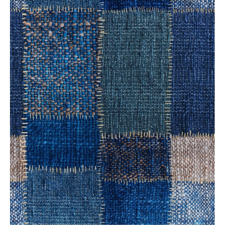 Papel pintado patchwork tonos azules - Blugi 127977