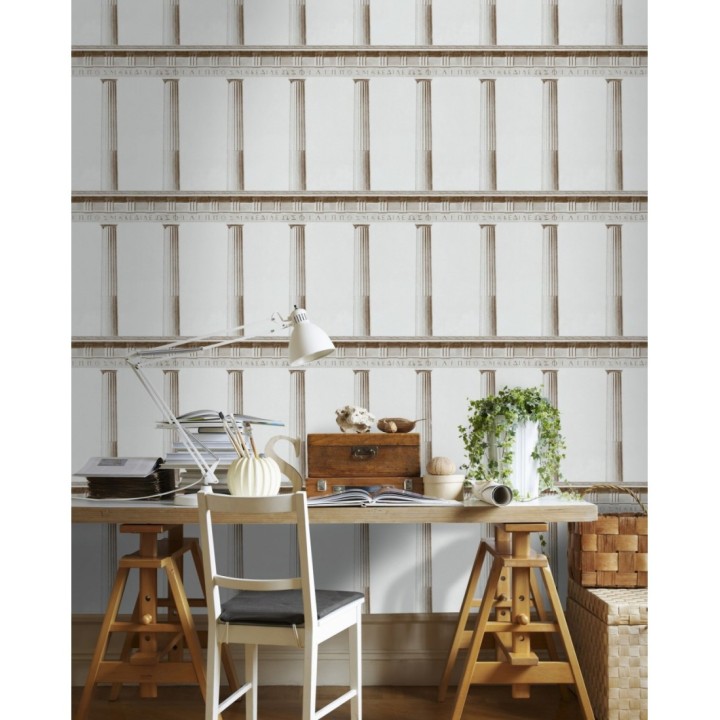 Papel pintado columnas del Partenón griego blanco - Juno House 127982