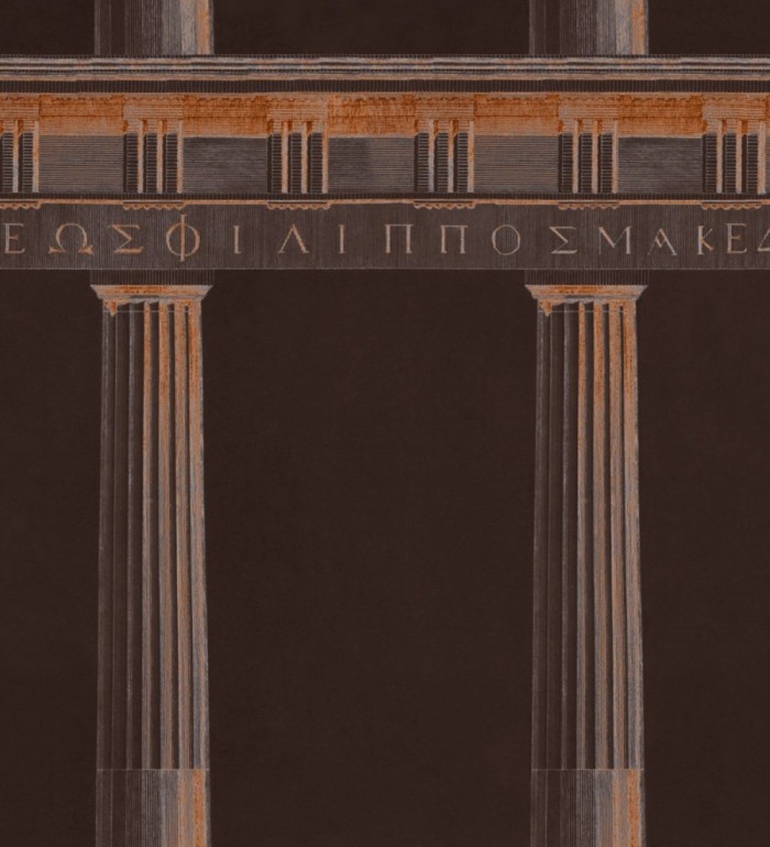 Papel pintado columnas del Partenón griego marrón - Juno House 127984