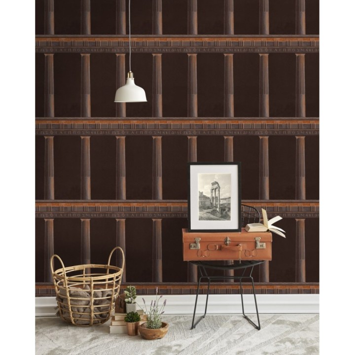 Papel pintado columnas del Partenón griego marrón - Juno House 127984