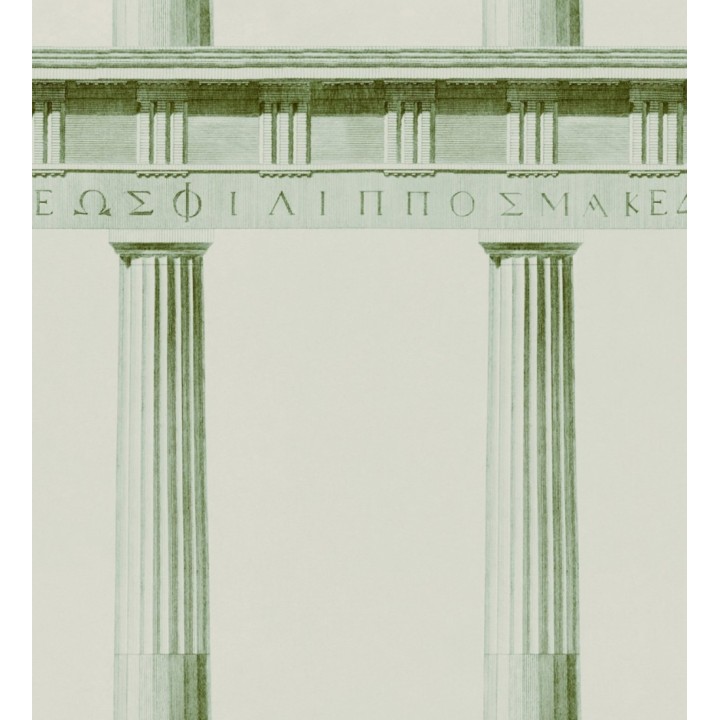 Papel pintado columnas del Partenón griego tonos verdes - Juno House 127985