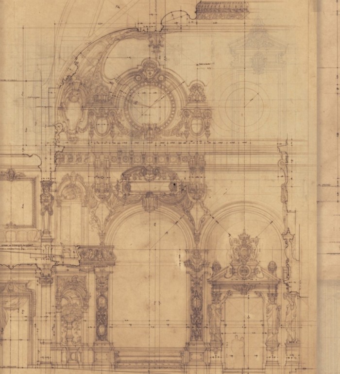 Papel pintado boceto fachada edificio barroco - Cladire 127986