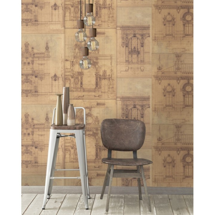 Papel pintado boceto fachada edificio barroco - Cladire 127986