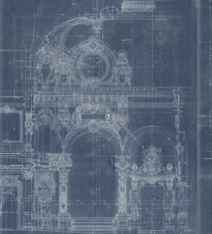 Papel pintado boceto fachada edificio barroco - Cladire 127987