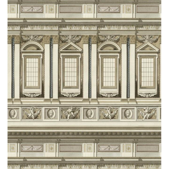 Papel pintado fachada edificio clásico tonos beige - Sylvana 127994