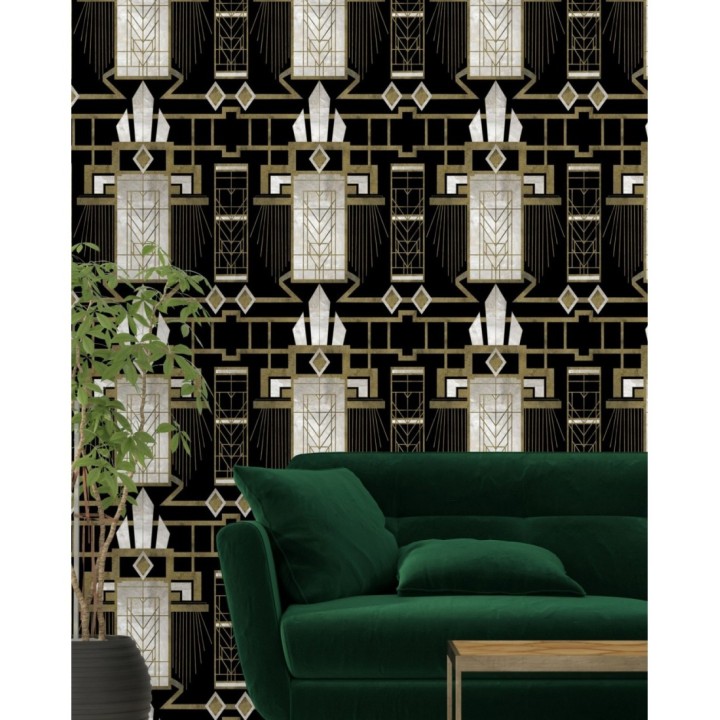 Papel pintado estructura ornamental estilo art decó  - Atlantis 127997