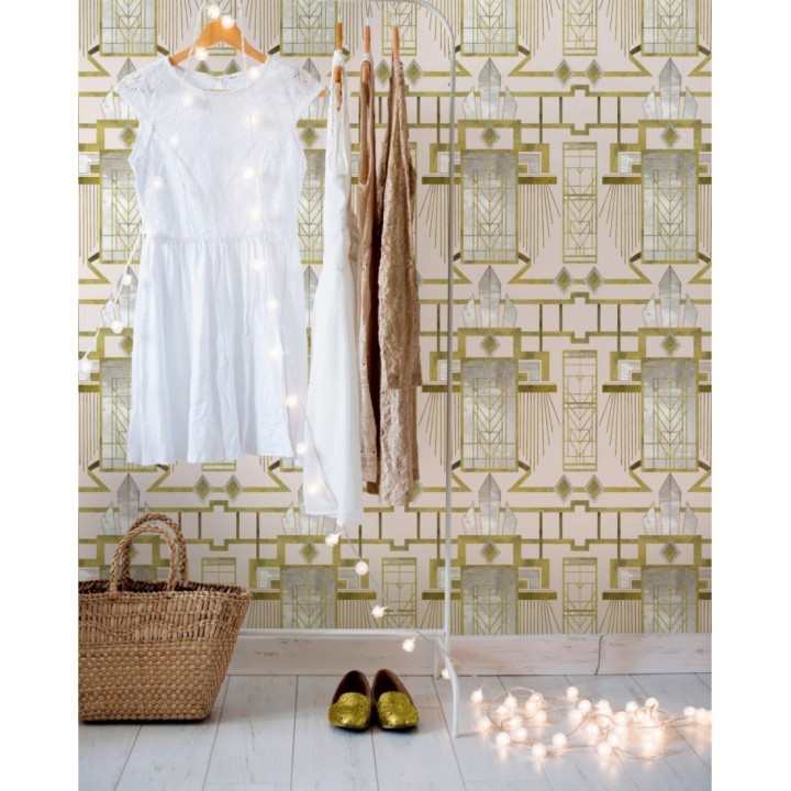 Papel pintado estructura ornamental estilo art decó  - Atlantis 127998