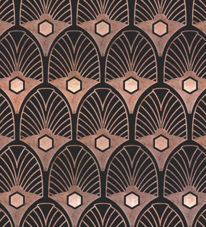 Papel pintado arcos con rayas estilo art decó - Wakanda 128000